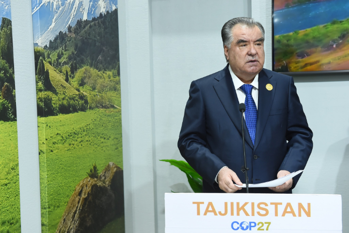 Speech by the Founder of Peace and National Unity - Leader of the Nation, President of the Republic of Tajikistan Emomali Rahmon at the opening of the Pavilion of the Republic of Tajikistan at the Twenty-seventh Conference of the Parties to the UNFCCC on 