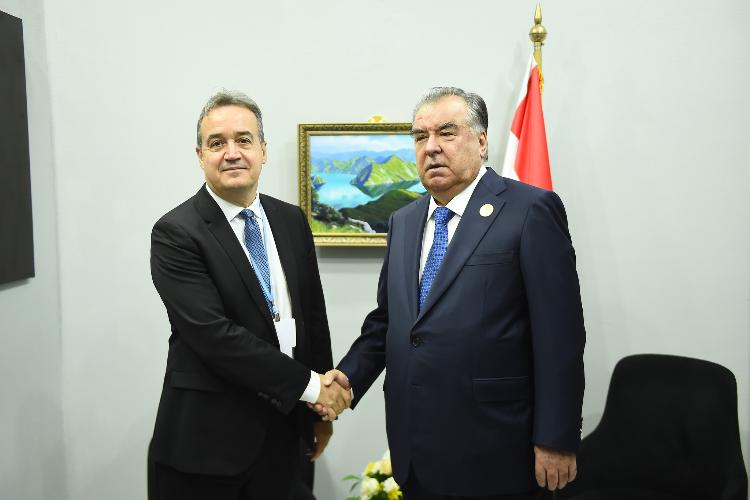 Meeting of the Founder of Peace and National Unity - Leader of the Nation, President of the Republic of Tajikistan with the Director of the Green Climate Fund Mr. Yannick Glemarek