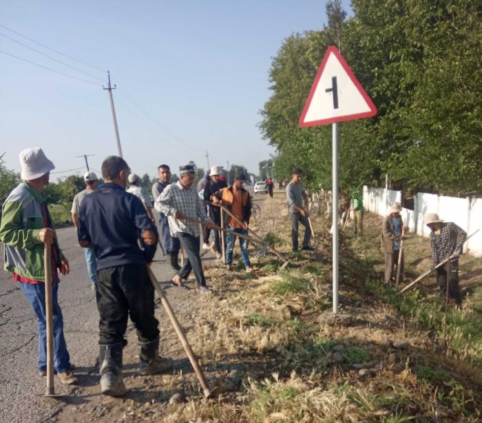 Environmental actions dedicated to the Day of the President of the Republic of Tajikistan in the district of Dusti